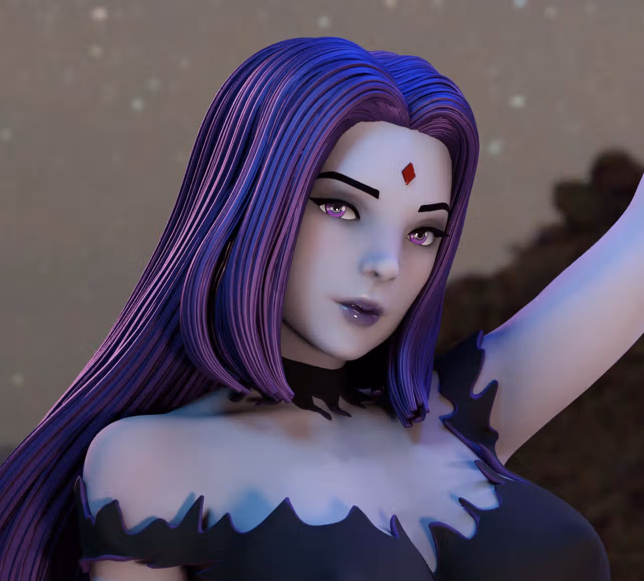 Ravenna Statue | Teen Titans Fan Art by Momoji3d SFW,NSFW 3d printed,3d printed statue,nsfw statue,Ravenna statue,Teen Titans statue