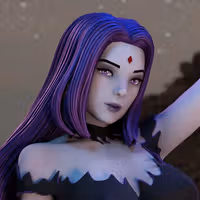 Ravenna Statue | Teen Titans Fanart von Momoji3d SFW,NSFW 3d printed,3d printed statue,nsfw statue,Ravenna statue,Teen Titans statue