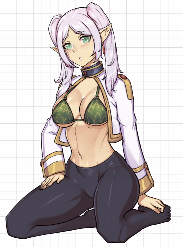Frieren Stripgame V2 Sticker | Frieren: Beyond Journey's End Vinyl Sticker SFW,NSFW sfw sticker,Frieren Stripgame sticker,nsfw sticker,Frieren: Beyond Journey's stickers,anime girl sticker