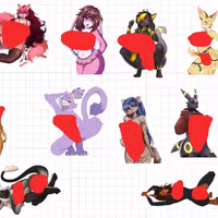 Furry Nsfw Girl 3 Mix Pack Sticker | Original Vinyl Sticker NSFW furry sticker,hyena sticker,stickers,NSFW stickers,furry nsfw sticker