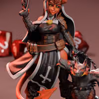 Tiefling Battle Cleric Miniature | DnD Fan Art by Jigglystix SFW 3d printed,miniature,dnd miniature,Tiefling Battle Cleric,3d printed miniature