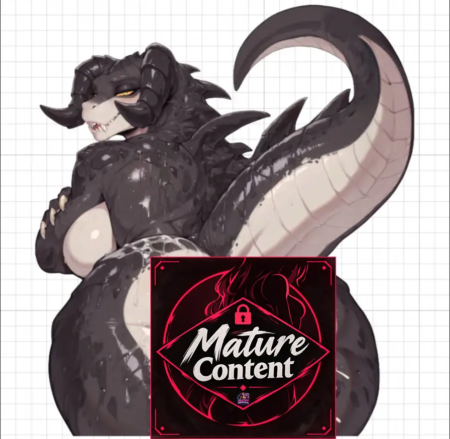 Deathclaw Big Ass Furry Girl Sticker | Fallout Vinyl Sticker NSFW stickers,Deathclaw sticker,Fallout sticker,furry sticker,nsfw sticker