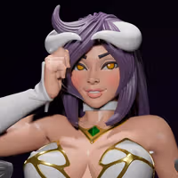 Albedo Statue | Overlord Fan Art by Digital Dark SFW,NSFW,Futa 3d printed statue,3d printed,nsfw statue,futa statue,3d printed figure,Albedo Statue,Overlord Statue,futa figurines,futanari figurines,futanari statue