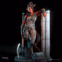 Karlach Statue | Baldur's Gate 3 Fan Art by TorridaMinis SFW,NSFW,Futa 3d printed,3d printed statue,nsfw statue,3d printed figure,Baldur's Gate Statue,Karlach Statue,futa figurines,futanari figurines,futanari statue,futa statue