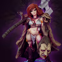 Troll Hunter Tanya Red Miniature | DnD Fan Art by Gaz Minis SFW,NSFW 3d printed,miniature,dnd miniature,nsfw miniature,Troll Hunter Tanya Red,3d printed miniature