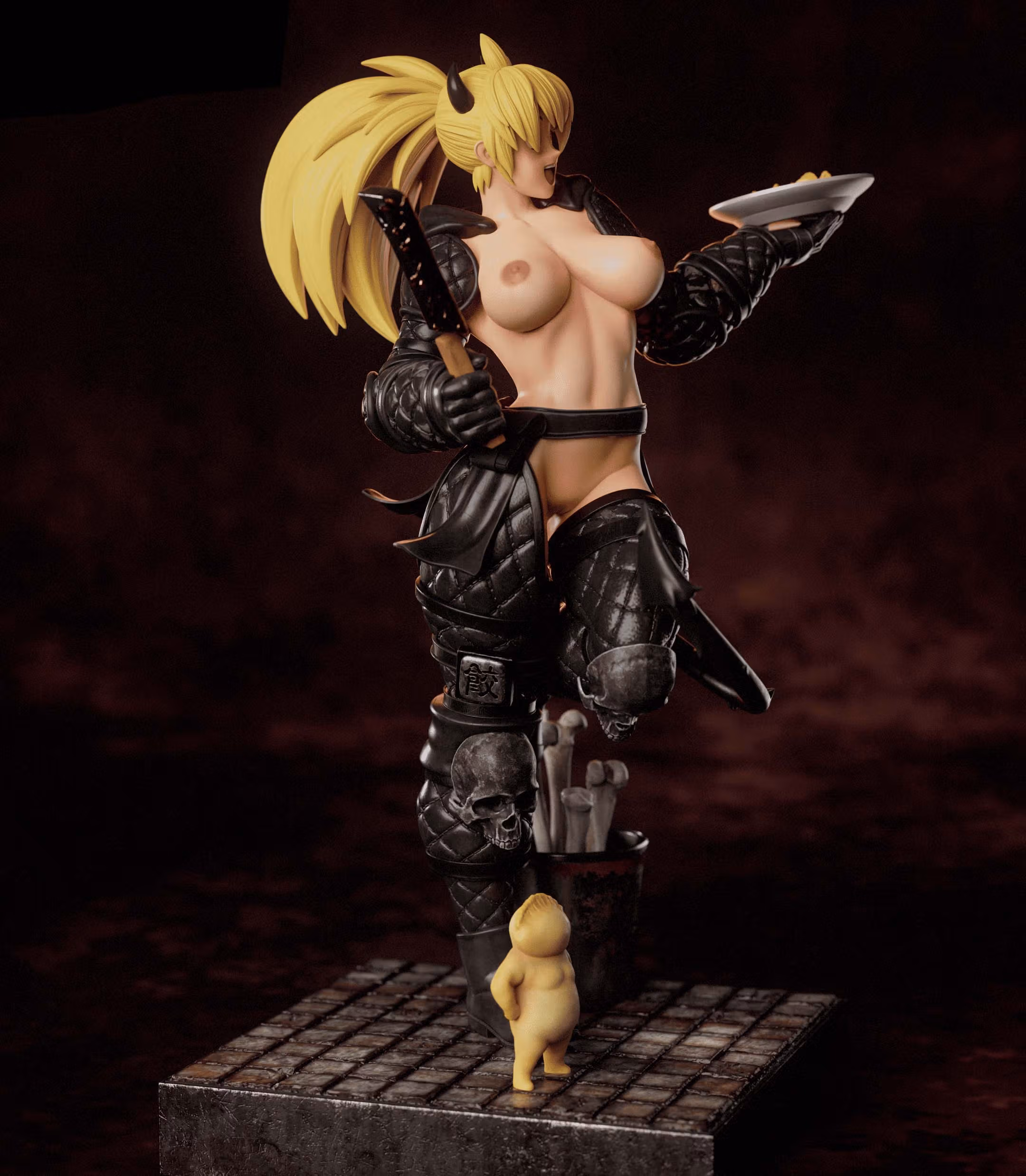 Statue Nikaido | Dorohedoro Fan art par Gatsu SFW,NSFW,Futa 3d printed statue,3d printed,nsfw statue,futa statue,Nikaido Statue,Dorohedoro statue,futa figurines,futanari figurines,futanari statue