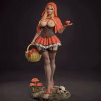 Red Riding Hood Statue | Fairy Tales Fanart von Abe3D SFW,NSFW 3d printed statue,Red Riding Hood Statue,Fairy Tales statue,3d printed figure,3d printed,nsfw statue