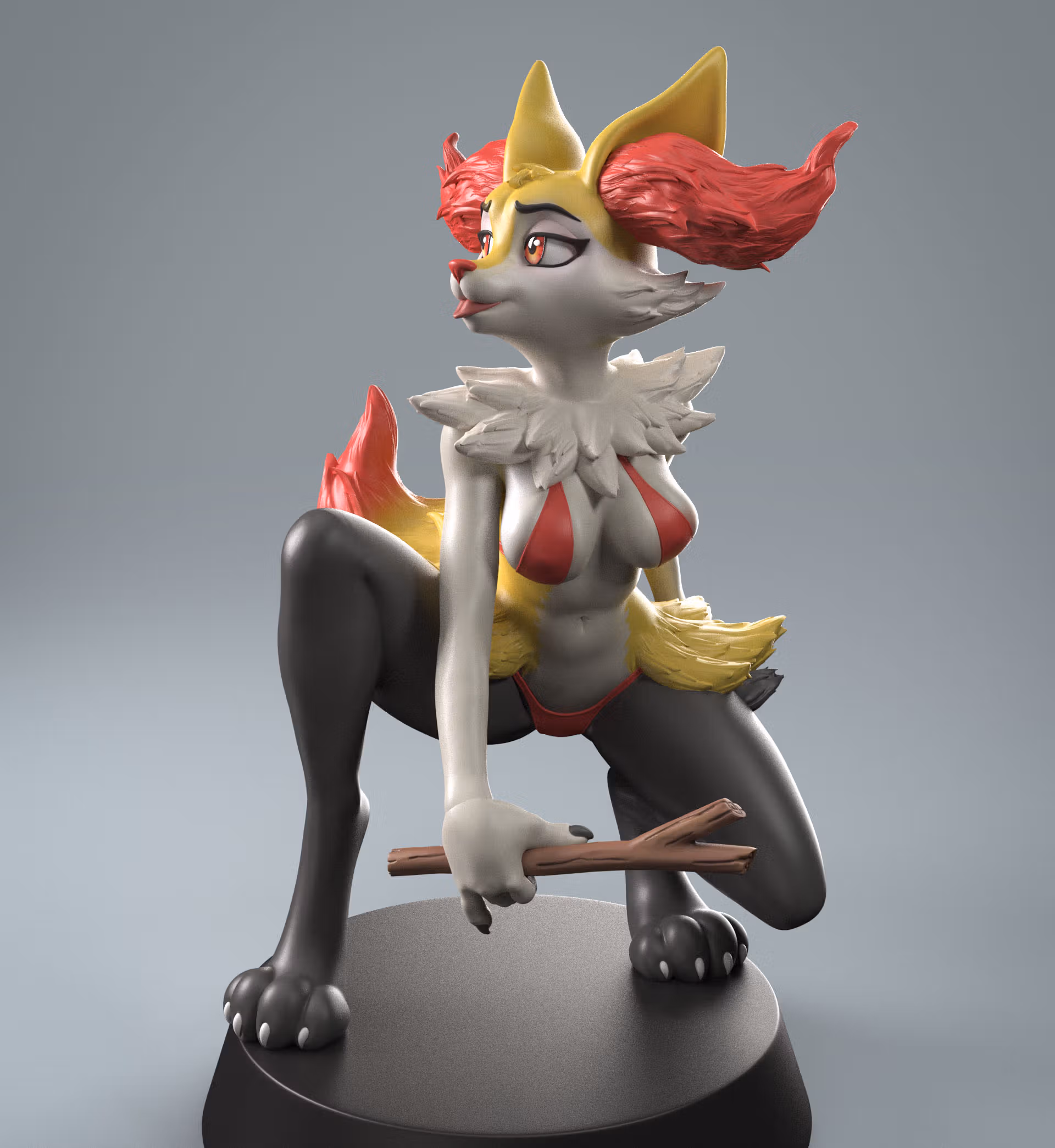 Braixen Furry Statue | Pokémon Fanart von Anyonensfw SFW,NSFW,Futa 3d printed statue,3d printed,nsfw statue,3d printed figure,Pokemon statue,Braixen Statue,furry statue,futa statue,futa figurines,futanari figurines,futanari statue