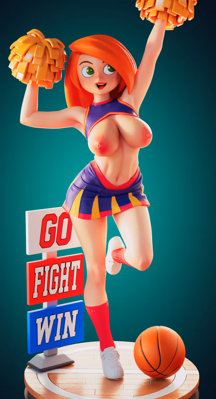 Statue Kim Possible Cheerleader | Kim Possible Fan art par Officer Rhu SFW,NSFW,Futa 3d printed statue,3d printed,3d printed figure,Kim Possible Statue,futa statue,futa figurines,futanari figurines,futanari statue,nsfw statue