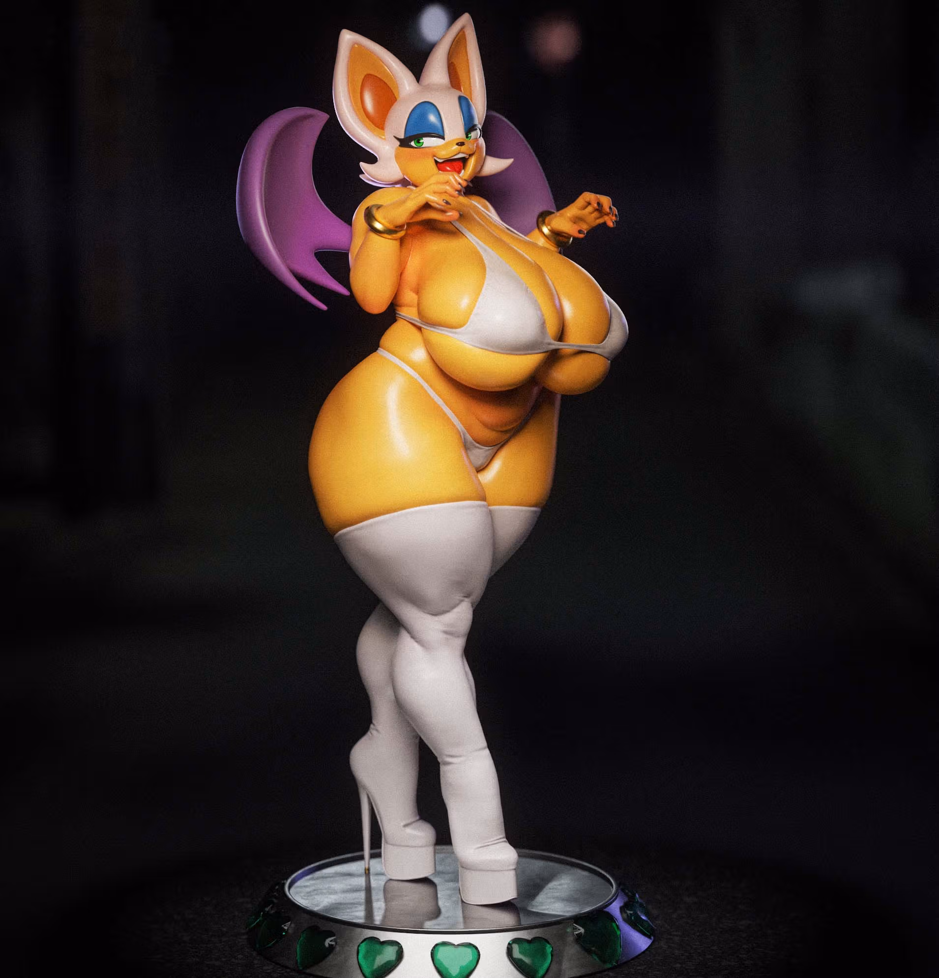 Statua Rouge Bikini Furry | Sonic the Hedgehog Fan art di Gatsu SFW,NSFW,Futa 3d printed statue,3d printed,nsfw statue,futa statue,Sonic the Hedgehog Statue,Rouge Bikini statue,futa figurines,futanari figurines,futanari statue,furry statue