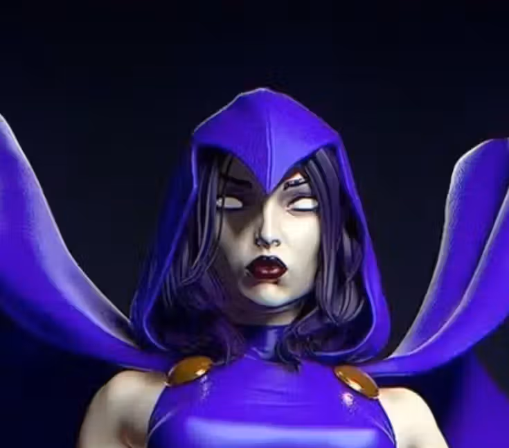 Raven Statue | DC Fan Art by Yan-H SFW,NSFW 3d printed statue,3d printed,nsfw statue,3d printed figure,Raven statue,Teen Titans statue