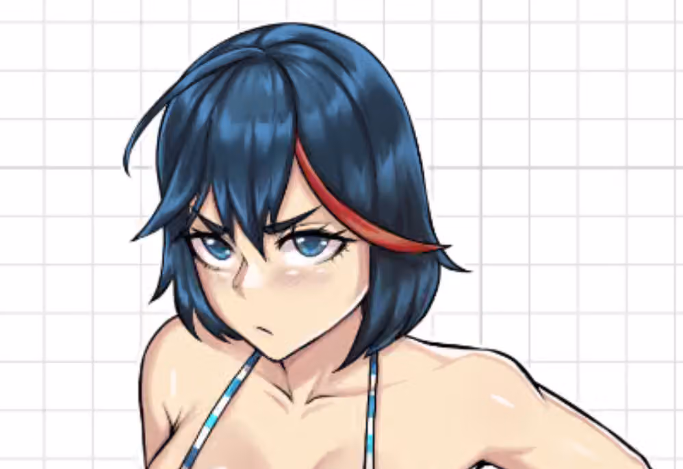 Ryuko Matoi Bikini Sticker | Kill la Kill Vinyl Sticker SFW,NSFW sfw sticker,Ryuko Matoi sticker,nsfw sticker,Kill la Kill stickers,anime girl sticker