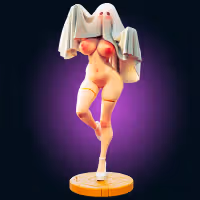 Halloween Ghost Waifu Statue | Monster Girl Fan Art by Officer Rhu SFW,NSFW,Futa 3d printed,Halloween Ghost Waifu statue,futa statue,Monster Girl statue,furry statue,nsfw statue,futa figurines,futanari figurines,futanari statue