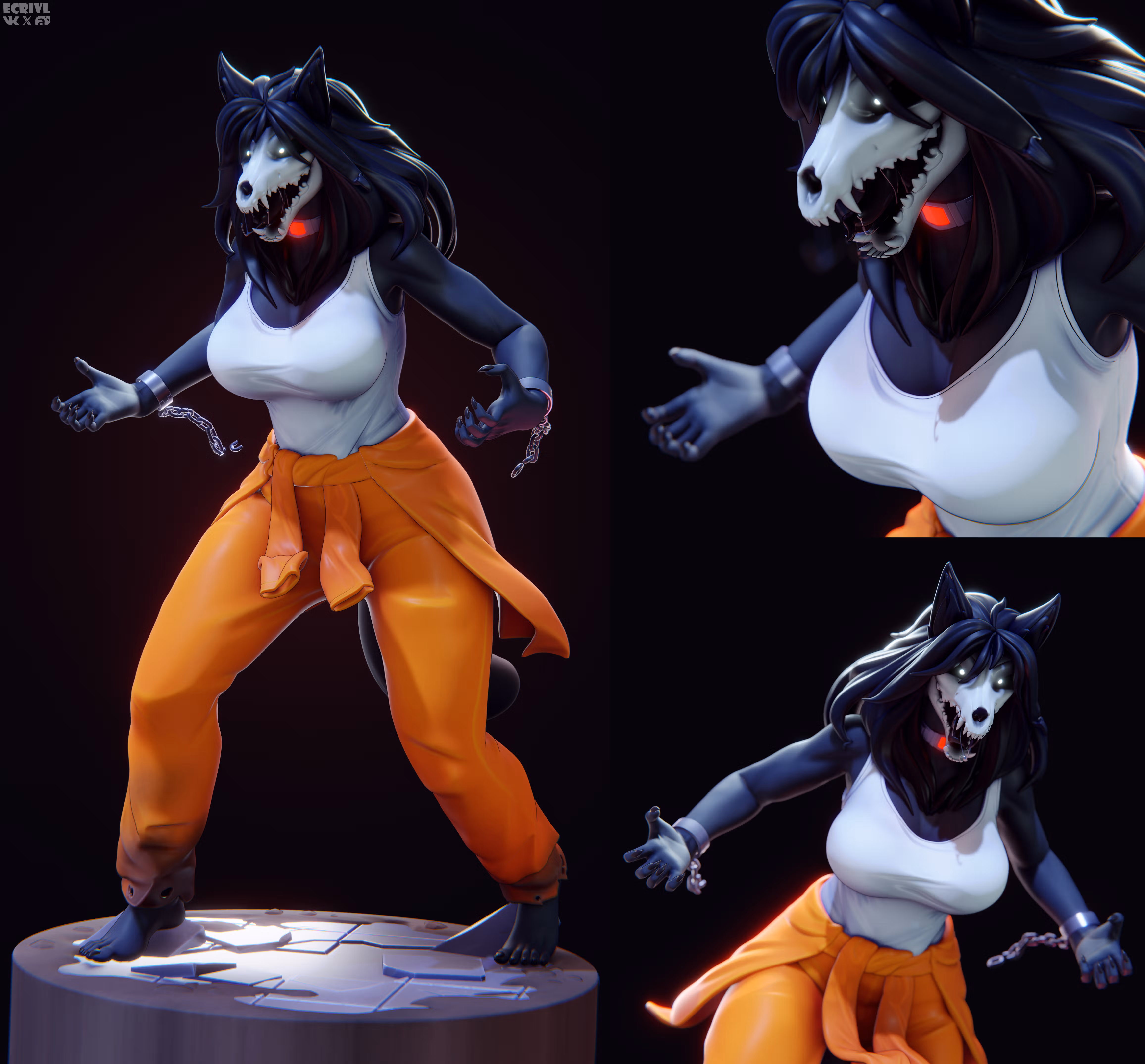 Statue Mal0 | SCP Fan art par Evil Crivl SFW,NSFW 3d printed,3d printed statue,3d printed figure,furry figure,Mal0 Statue,scp figure