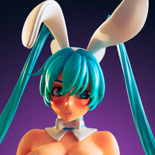 Hatsune Miku Bunny Girl Statue | Vocaloid Fan Art by Officer Rhu SFW,NSFW,Futa 3d printed,Hatsune Miku Bunny Girl statue,futa statue,Vocaloid statue,furry statue,nsfw statue,futa figurines,futanari figurines,futanari statue