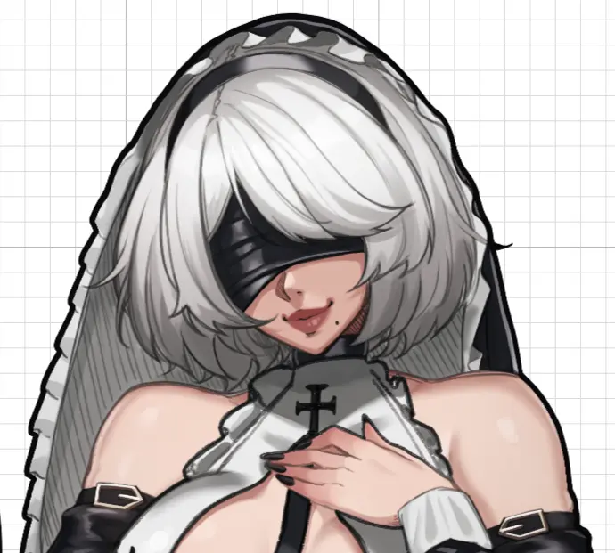 2B NieR Nun Sticker | NieR: Automata Vinyl Sticker SFW,NSFW 2B sticker,nsfw sticker,NieR: Automata stickers