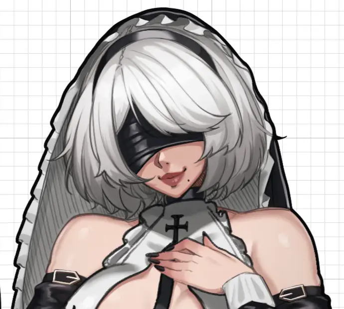 2B NieR Nun Sticker | NieR: Automata Vinyl Sticker SFW,NSFW 2B sticker,nsfw sticker,NieR: Automata stickers