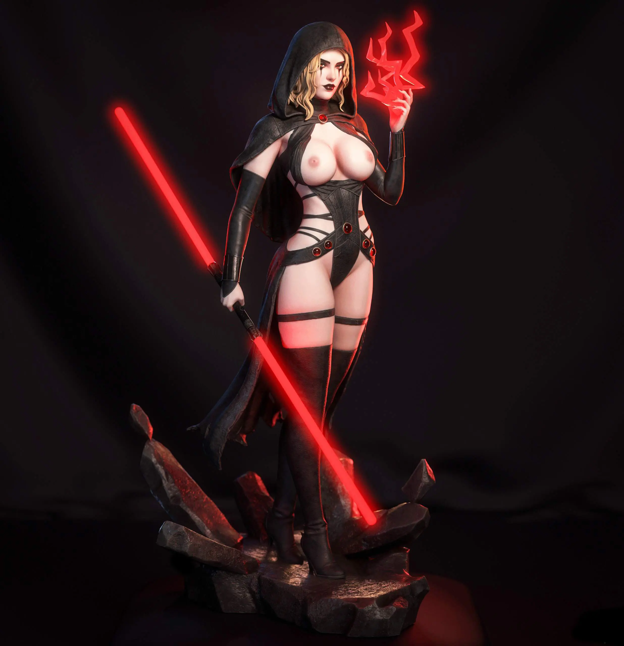 Darth Zannah Statue | Star Wars Fan Art by Abe3D SFW,NSFW 3d printed statue,Darth Zannah Statue,Star Wars statue,3d printed figure,3d printed,nsfw statue