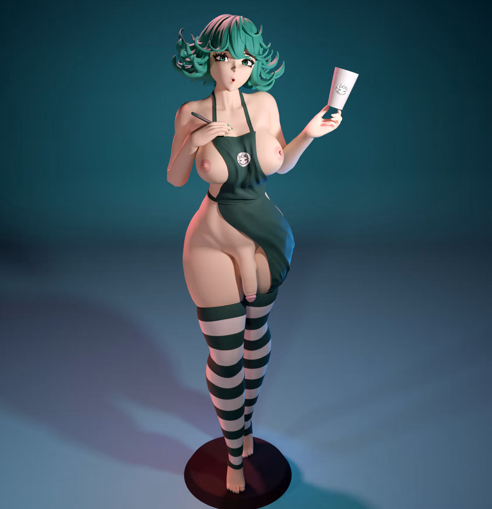 Starbucks Tatsumaki Statue | One-Punch Man Fan Art by FunserviceSTL SFW,NSFW,Futa 3d printed statue,nsfw statue,Starbucks Tatsumaki statue,One-Punch Man,3d printed figure,3d printed,futa figurines,futanari figurines,futanari statue,futa statue