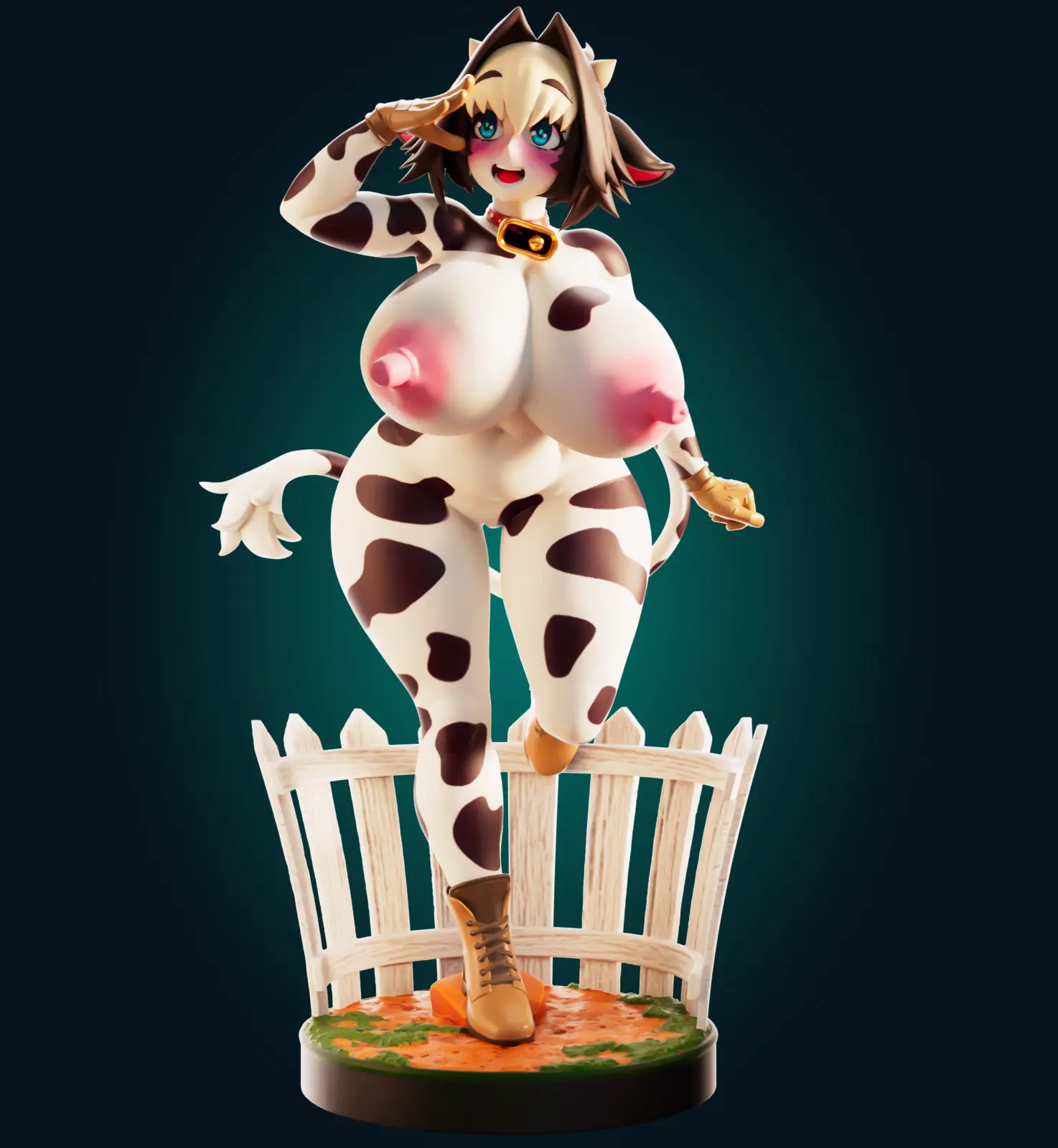 Bell-Nee Cow Girl Furry Statue | Monster Girl Fanart von Officer Rhu SFW,NSFW,Futa 3d printed statue,3d printed,3d printed figure,Bell Nee Cow Girl Statue,Monster Girl Statue,nsfw statue,furry statue