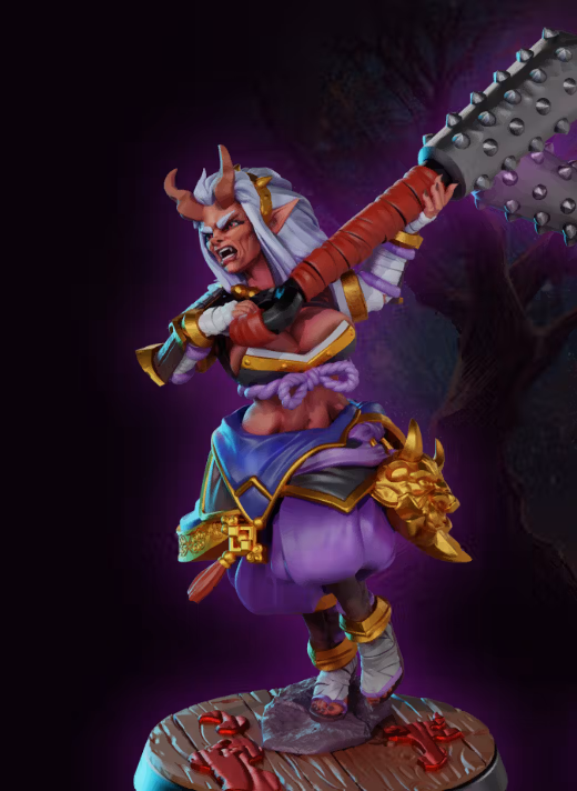 Kishima, Oni Clan Member Miniature | DnD Fan Art by Gaz Minis SFW 3d printed,miniature,dnd miniature,Kishima, Oni Clan Member,3d printed miniature