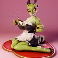 The Lusty Argonian v1 Maid Statue | Original Fan Art by Gray World SFW 3d printed statue,3d printed,Argonian Maid Statue,dragon statue,nsfw statue,3d printed figure
