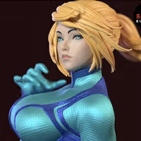 Samus Aran Statue | Metroid Fan Art by E.S Monster SFW 3d printed statue,3d printed,3d printed figure,Samus Aran Statue,Metroid Statue