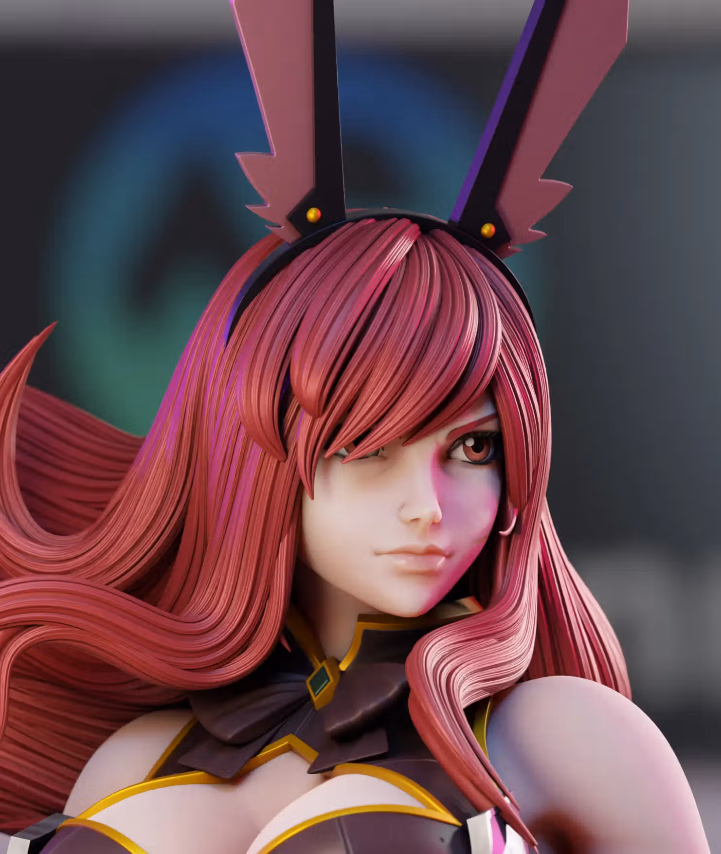 Erza Scarlet Statue | Fairy Tail Fan Art by 3Dmoonn SFW 3d printed,3d printed statue,Erza Scarlet Statue,Fairy Tail statue