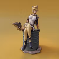 Pulchra Statue | Zenless Zone Zero Fan Art by FunserviceSTL SFW,NSFW,Futa 3d printed statue,nsfw statue,Pulchra statue,Zenless Zone Zero statue,3d printed figure,3d printed,futa figurines,futanari figurines,futanari statue,futa statue,furry statue