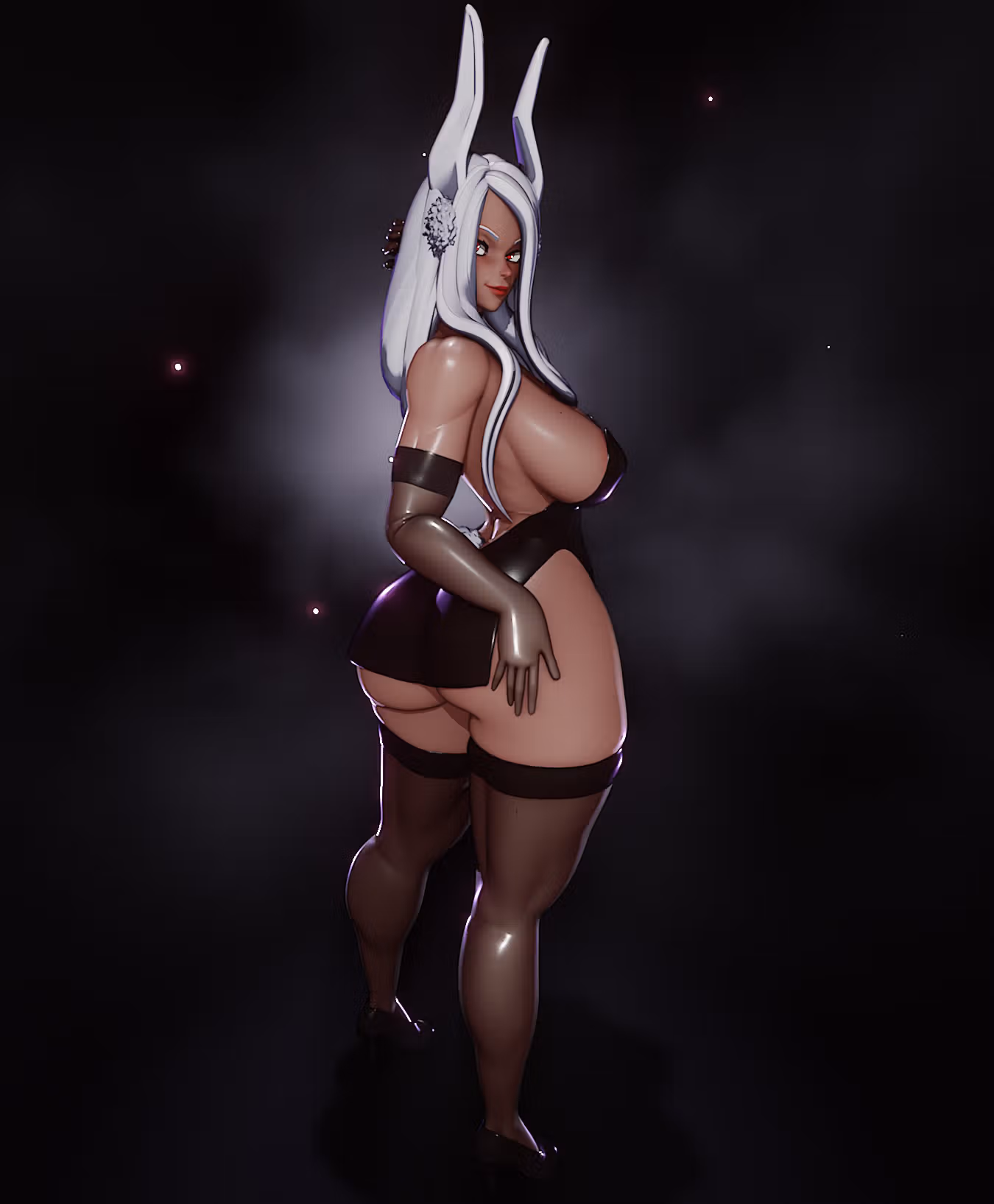 Figura Short Dress Mirko | My Hero Academia Fanart autorstwa Rushzilla SFW,NSFW 3d printed statue,3d printed,3d printed figure,my hero academia Statue,Mirko Statue,nsfw statue