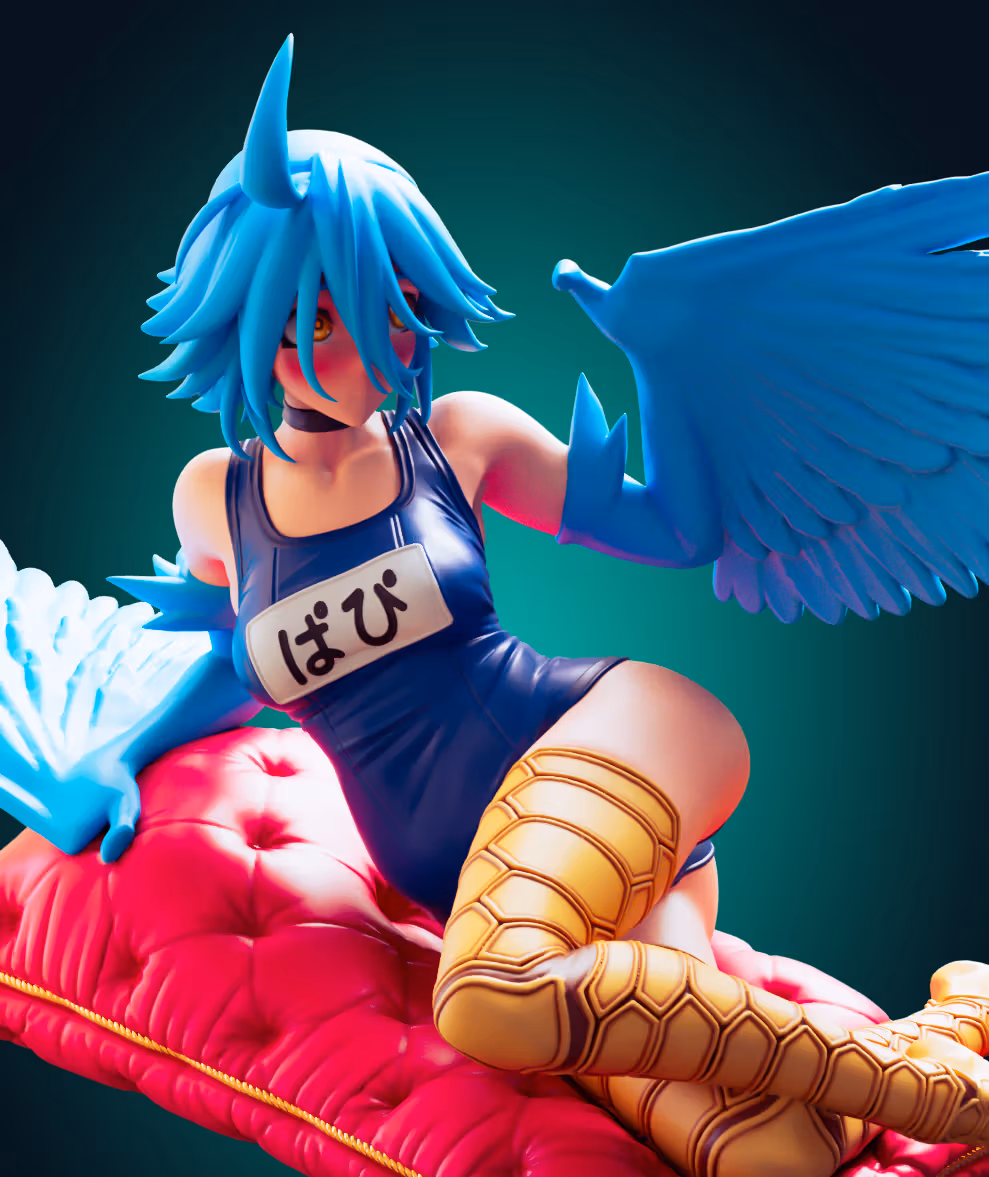 Papi Harpy Girl Furry Statue | Monster Girl Fan Art by Officer Rhu SFW,NSFW,Futa 3d printed statue,3d printed,3d printed figure,Papi Harpy Girl Statue,Monster Girl Statue,futa statue,futa figurines,futanari figurines,futanari statue,nsfw statue,furry statue