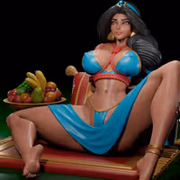 Jasmine Statue | Alladin Fan Art by Digital Dark SFW,NSFW,Futa 3d printed statue,3d printed,nsfw statue,3d printed figure,futa statue,Jasmine Statue,Alladin Statue,futa figurines,futanari figurines,futanari statue