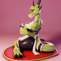 The Lusty Argonian v1 Maid Statue | Original Fan Art by Gray World SFW 3d printed statue,3d printed,Argonian Maid Statue,dragon statue,nsfw statue,3d printed figure