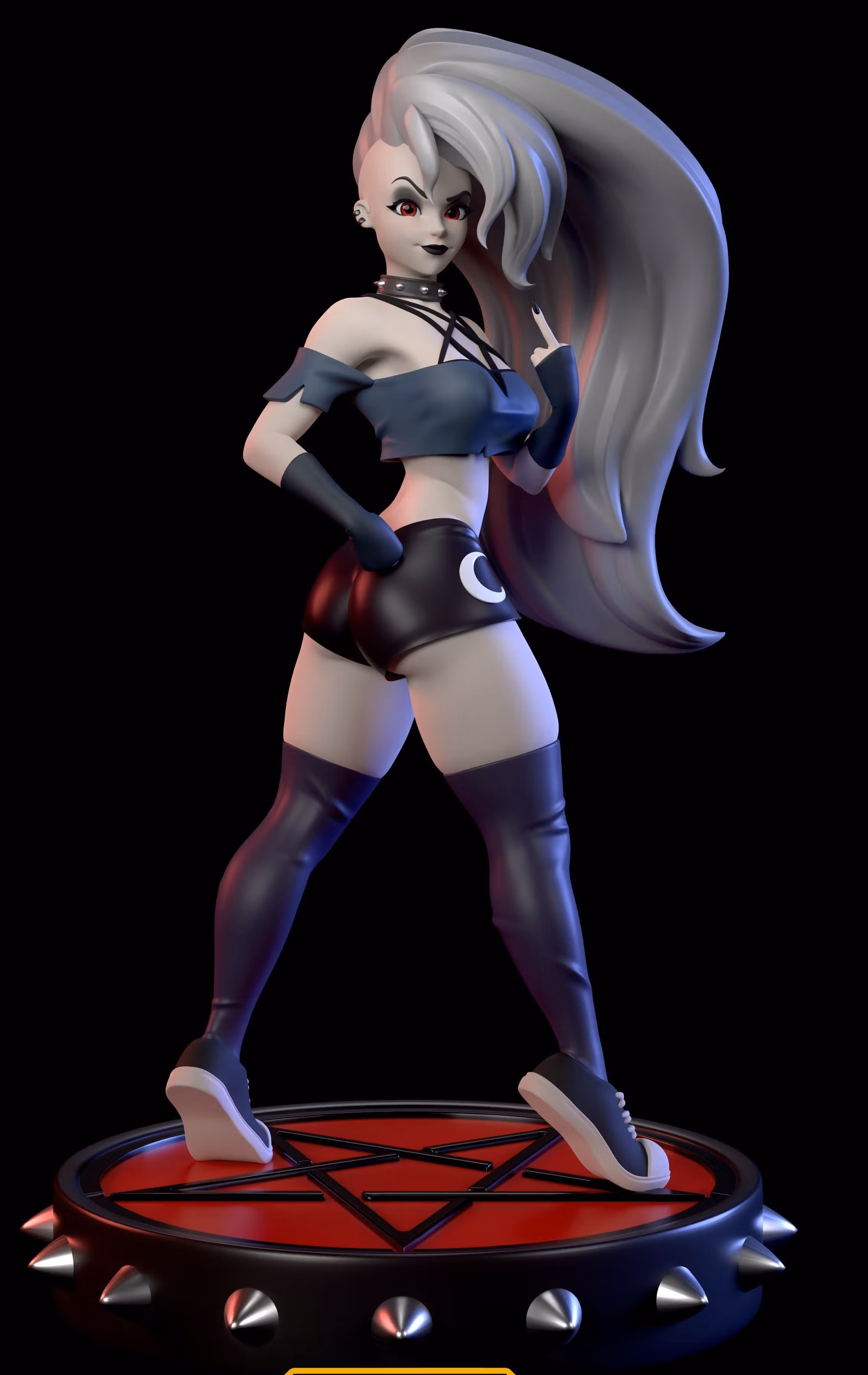 Loona Statue | Helluva Boss Fan Art by Azaak3d SFW,NSFW 3d printed statue,3d printed,nsfw statue,furry statue,loona statue,Helluva Boss Statue