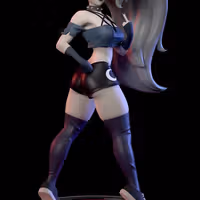 Loona Statue | Helluva Boss Fan Art by Azaak3d SFW,NSFW 3d printed statue,3d printed,nsfw statue,furry statue,loona statue,Helluva Boss Statue