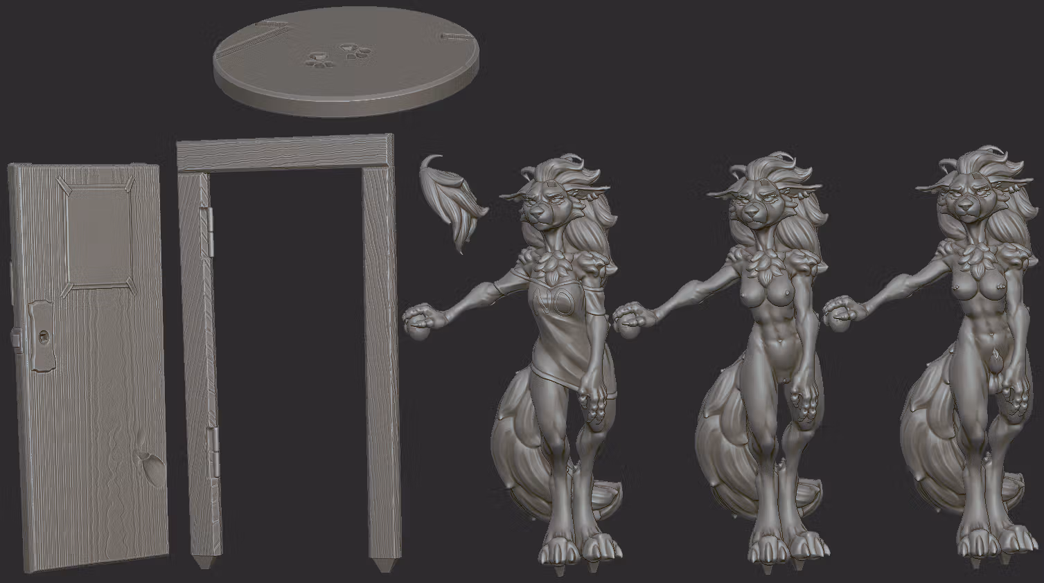 Statue Loona Ouvre la Porte | Helluva Boss Fan art par juicehok SFW,NSFW,Futa 3d printed,3d printed statue,Loona Statue,Helluva Boss,furry statue,nsfw statue,futa statue,futa figurines,futanari figurines,futanari statue
