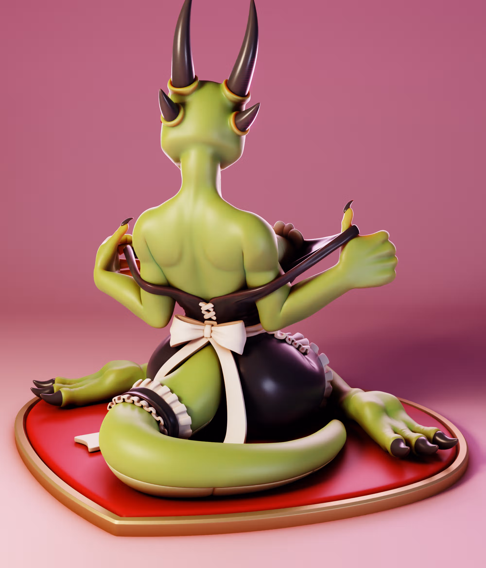 The Lusty Argonian v1 Maid Statue | Original Fan Art by Gray World SFW 3d printed statue,3d printed,Argonian Maid Statue,dragon statue,nsfw statue,3d printed figure