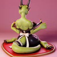 The Lusty Argonian v1 Maid Statue | Original Fan Art by Gray World SFW 3d printed statue,3d printed,Argonian Maid Statue,dragon statue,nsfw statue,3d printed figure