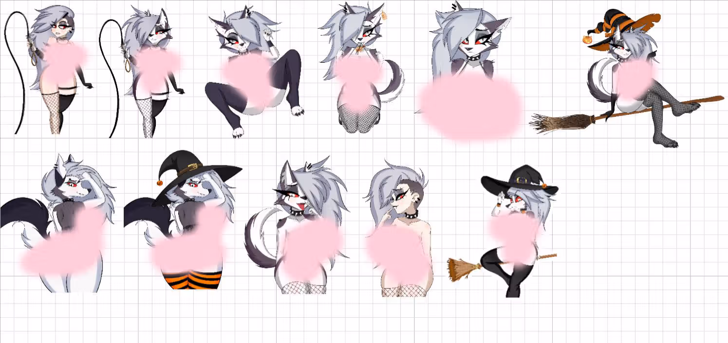 Loona Mega Pack Sticker | Helluva Boss Vinyl Sticker SFW,NSFW furry sticker,sticker pack,nsfw sticker,loona sticker,Helluva Boss sticker,Halloween sticker
