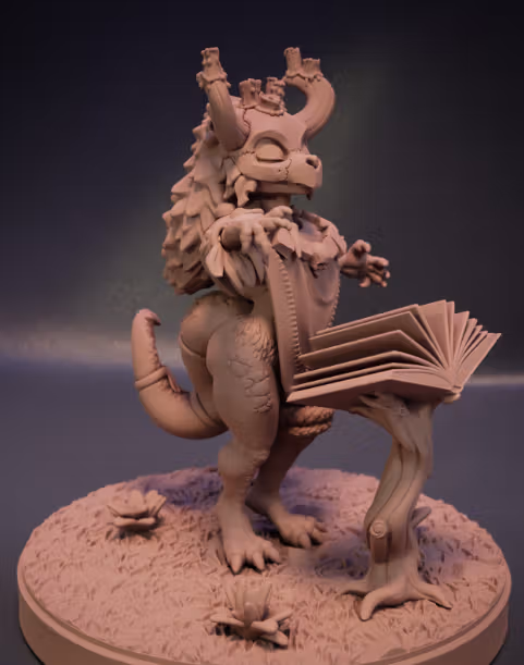 Moon Forest Witch Kobold Miniature | DnD Fan Art by Jigglystix SFW,NSFW 3d printed,miniature,dnd miniature,Moon Forest Witch Kobold,3d printed miniature,nsfw miniature