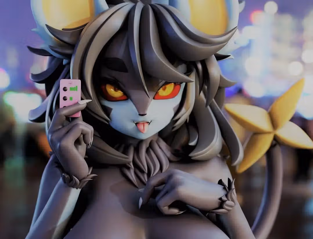 Luxray Statue | Pokemon Fan Art by Momoji3d NSFW 3d printed statue,3d printed,nsfw statue,3d printed figure,Luxray Statue,Pokemon Statue,furry statue