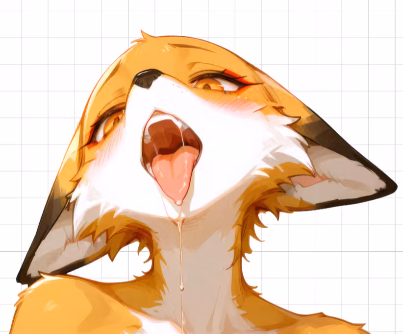 Fox Girl Holding Breasts Furry Sticker | Original Vinyl Sticker SFW furry sticker,Fox sticker,nsfw sticker,stickers