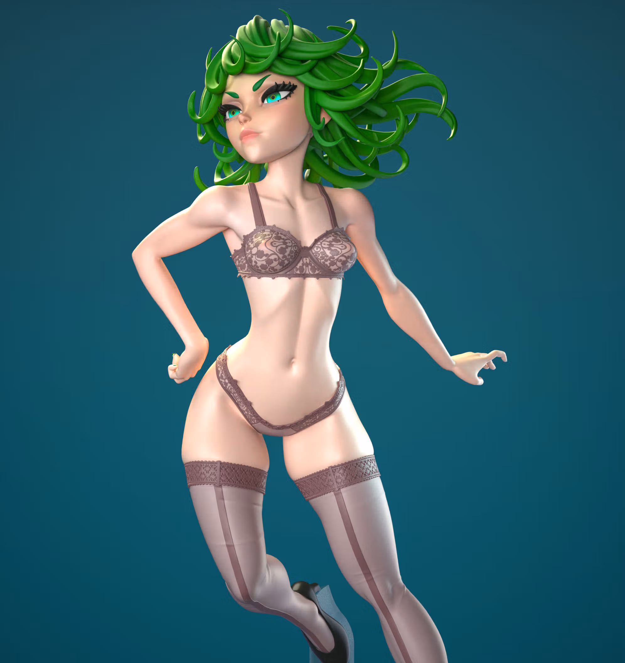 Statue Tatsumaki | One-Punch Man Fan art par Dinamuuu3d SFW,NSFW 3d printed statue,3d printed,Tatsumaki Statue ,3d printed figure,nsfw statue,One-Punch Man Statue 