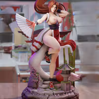 Mai Shiranui Statue | The King of Fighters Fan Art by 3Dmoonn SFW,NSFW 3d printed,3d printed statue,Mai Shiranui Statue,The King of Fighters statue,nsfw statue