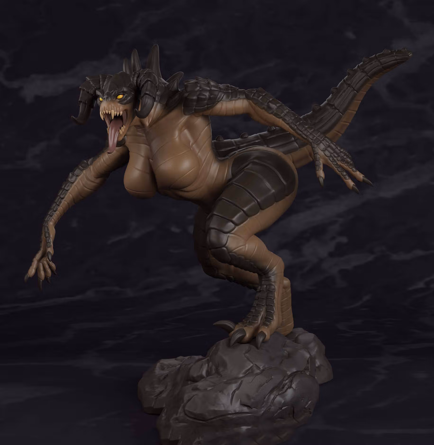 Deathclaw Furry Statue | Fallout Fan Art by PolyBitsArt SFW,NSFW,Futa 3d printed statue,3d printed,3d printed figure,Fallout Statue,Deathclaw Statue,nsfw statue,futa figurines,futanari figurines,futanari statue,futa statue