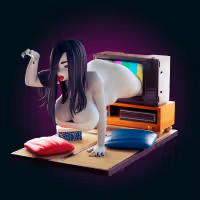 Sadako Yamamura Ultra Thicc Statue | The Ring Fan Art by Officer Rhu SFW,NSFW,Futa 3d printed,Sadako Yamamura statue,The Ring statue,furry statue,3d printed figure,futa statue,futa figurines,futanari figurines,futanari statue