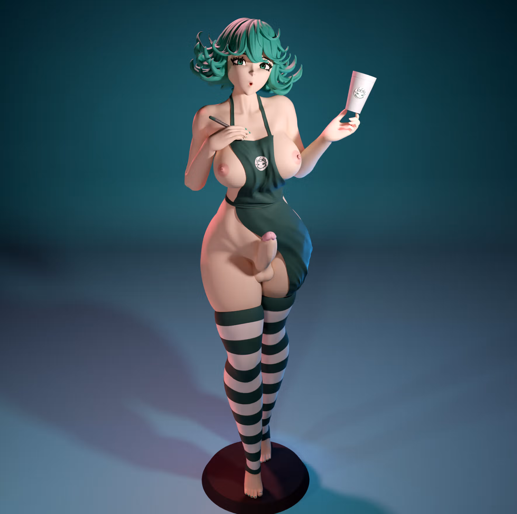 Starbucks Tatsumaki Statue | One-Punch Man Fan Art by FunserviceSTL SFW,NSFW,Futa 3d printed statue,nsfw statue,Starbucks Tatsumaki statue,One-Punch Man,3d printed figure,3d printed,futa figurines,futanari figurines,futanari statue,futa statue