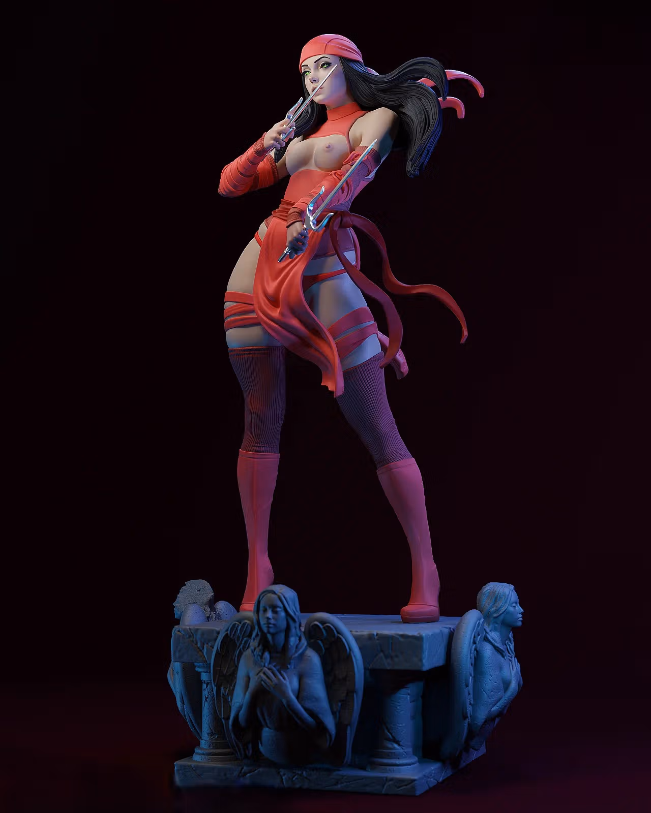 Elektra Statue | Marvel Fan Art by E.S Monster SFW,NSFW 3d printed,3d printed statue,Elektra Statue ,nsfw statue,Marvel statue 