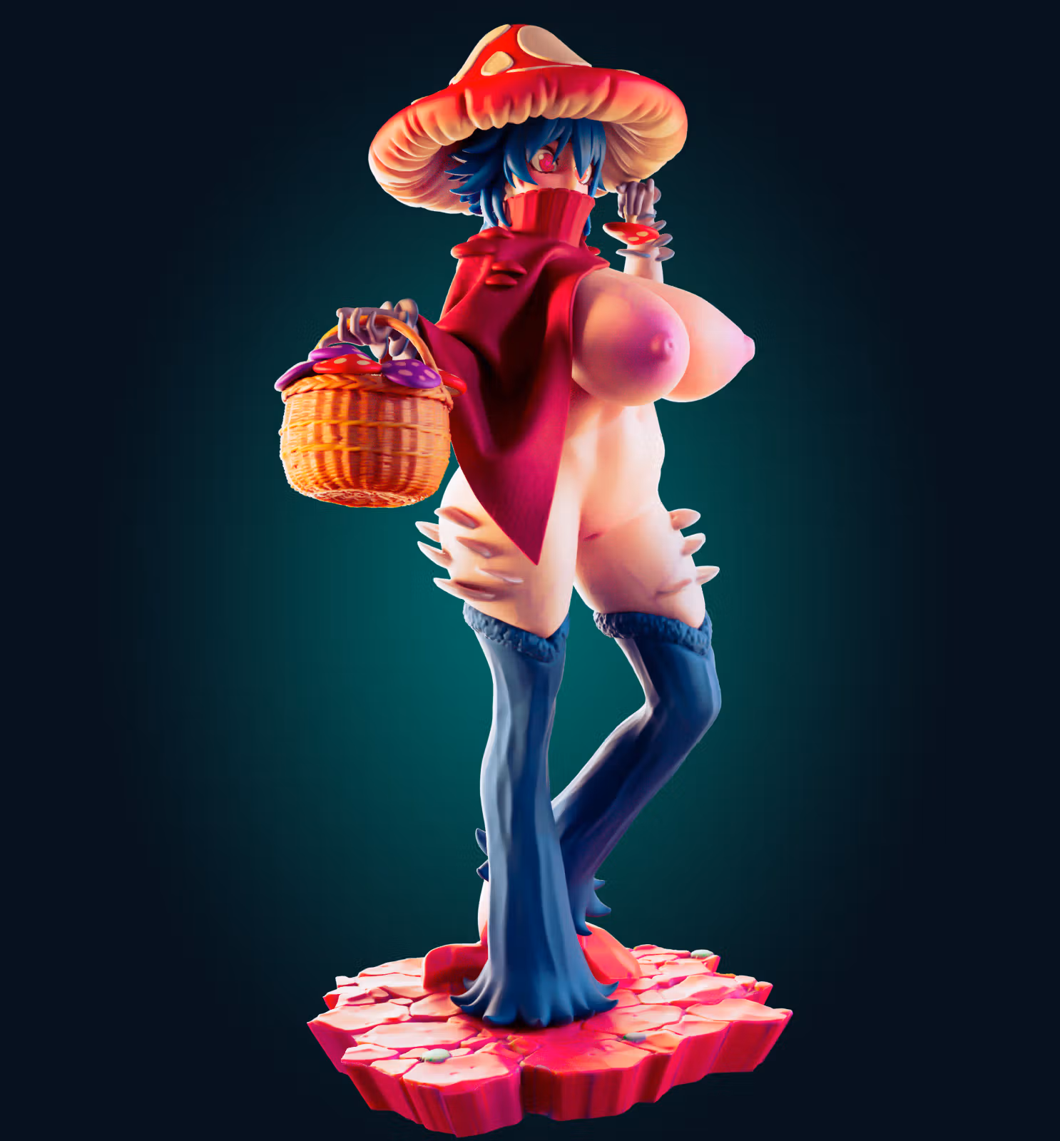 Statue Red Mushroom Girl Furry | Monster Girl Fan art par Officer Rhu SFW,NSFW,Futa 3d printed statue,3d printed,3d printed figure,Red Mushroom Girl Statue,Monster Girl Statue,nsfw statue,furry statue,futanari figurines,futanari statue,futa figurines,futa statue