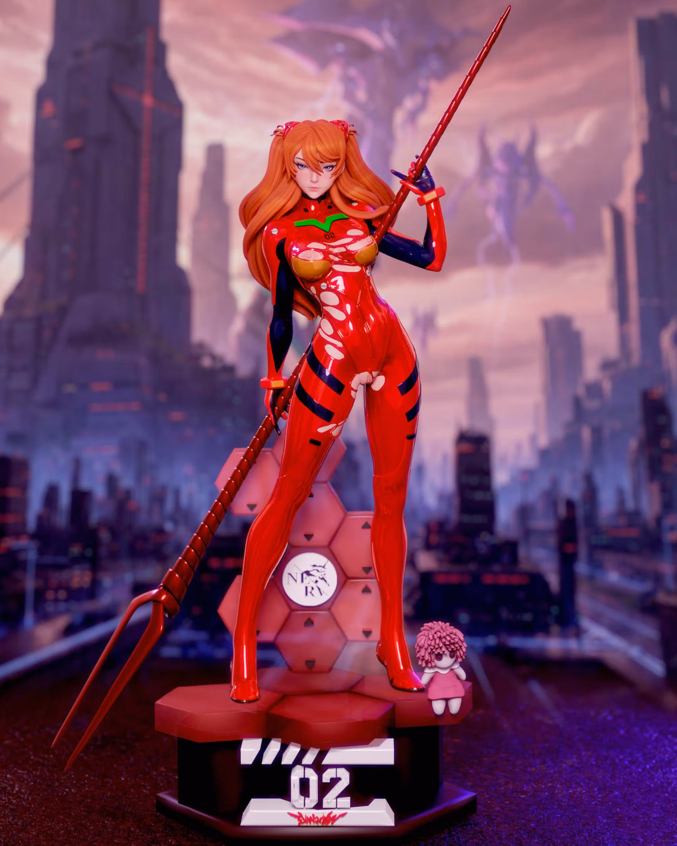 Asuka Statue | Evangelion Fanart von Momoji3d SFW,NSFW 3d printed statue,3d printed,nsfw statue,evangelion statue,Asuka statue